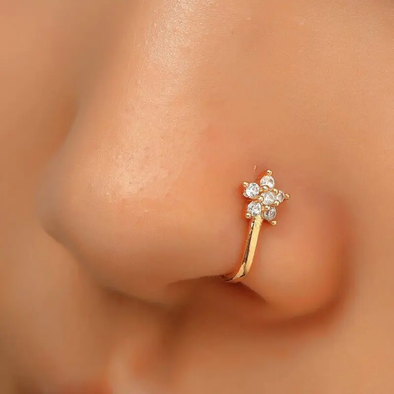 1Pcs Africa Fashion Fake Nose Ring Stainless Steel Non Piercing Clip On Women Body Jewelry | Украшения и аксессуары