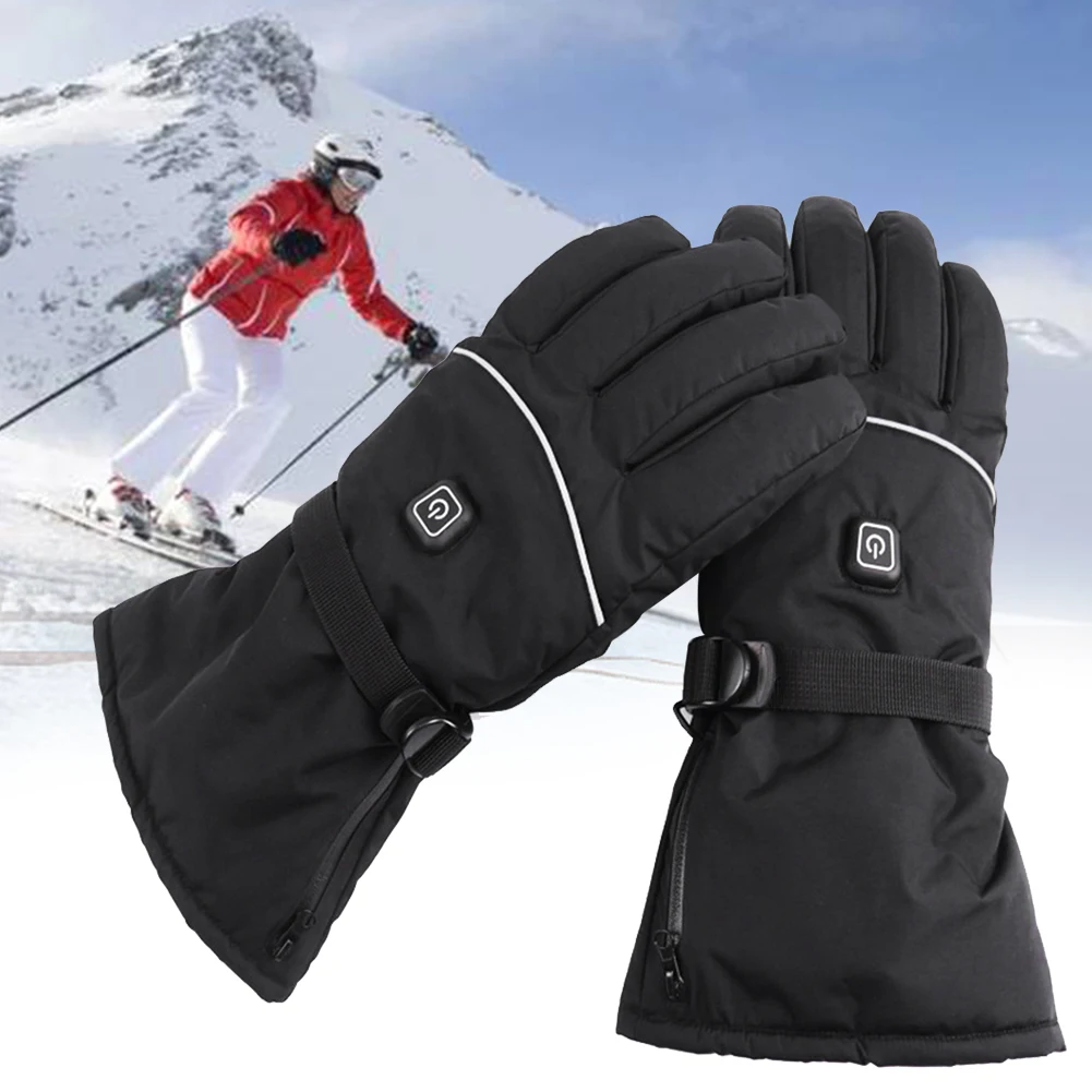 1 Pair Outdoors Sports Adjustable Temperature Climbing Winter Keep Warm Hiking Riding Skiing Third Gear Electric Heated Gloves