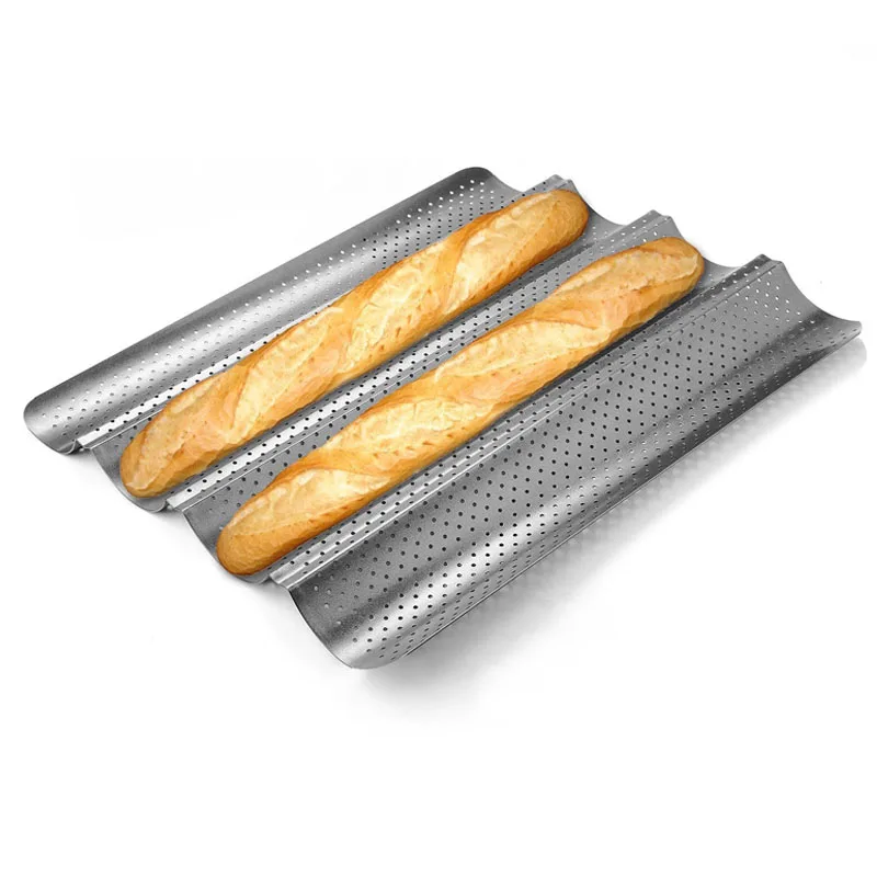 100 Food Grade Carbon Steel 4 Groove 2 Groove Wave French Bread Baking