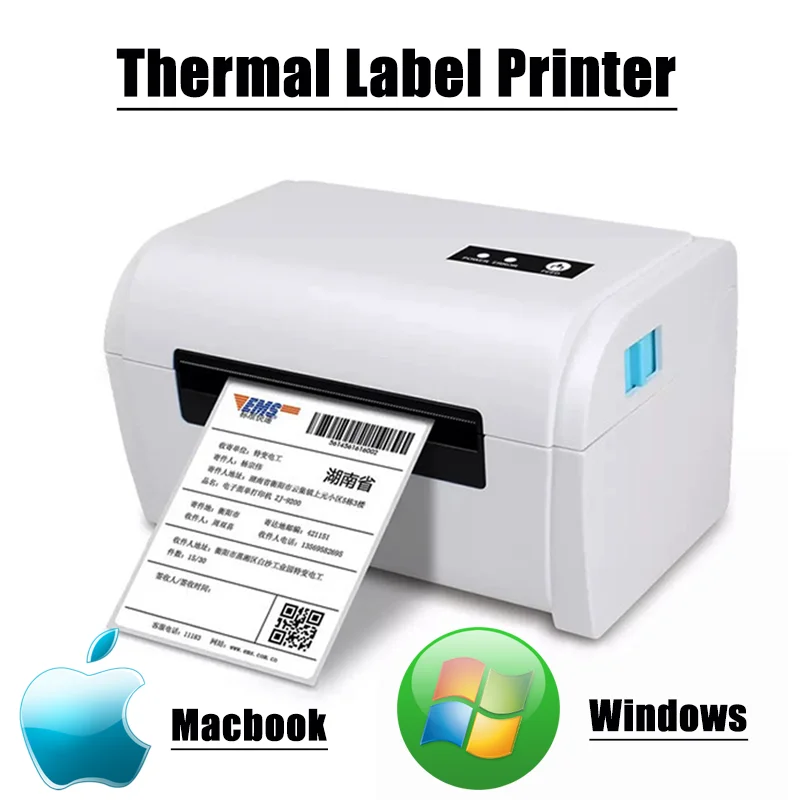 4*6 Mesin Printer Stiker Cetak Kode QR dan Pengiriman Air Waybill Thermal Label Printer Kompatibel dengan Sistem Mac Windows
