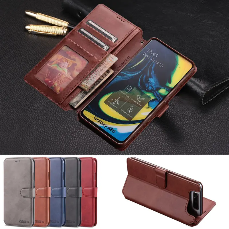 

Wallet Case For Samsung Galaxy A80 A 80 A8 Plus 2019 Cover Top PU Leather Flip Case 360 Shockproof Phone Housing A90 A 90