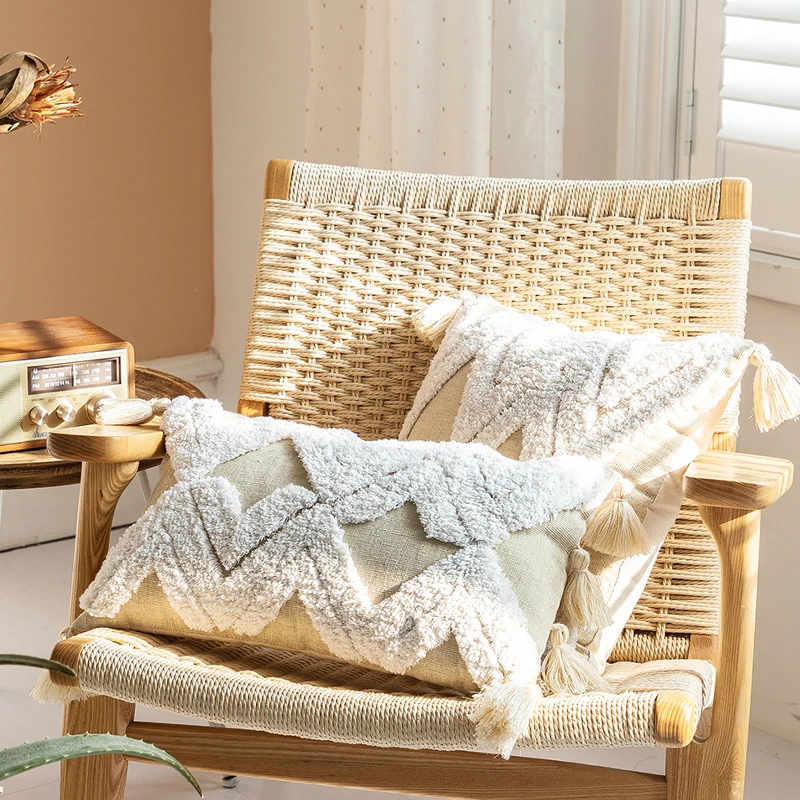 Pink Ivory Cushion Cover Boho Style Handmade Decoration Pillow