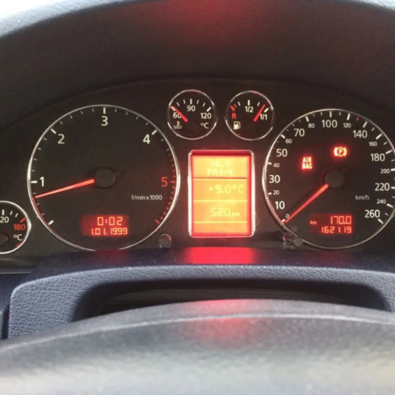 Chrome Speedometer Insturment Cluster Dashboard Gauges Rings Bezel Trim for Audi A3 8L A4 8D B5 A6 C5 4B 