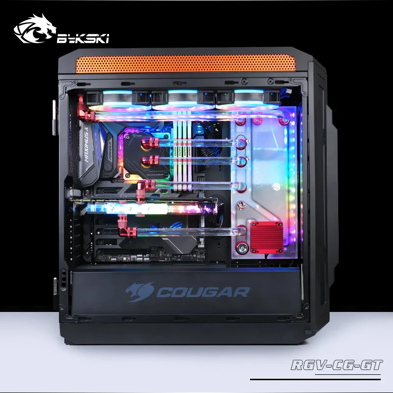 Акриловая плата BYKSKI водо канальное решение для шасси серии COUGAR/ЦП GPU block / 3PIN