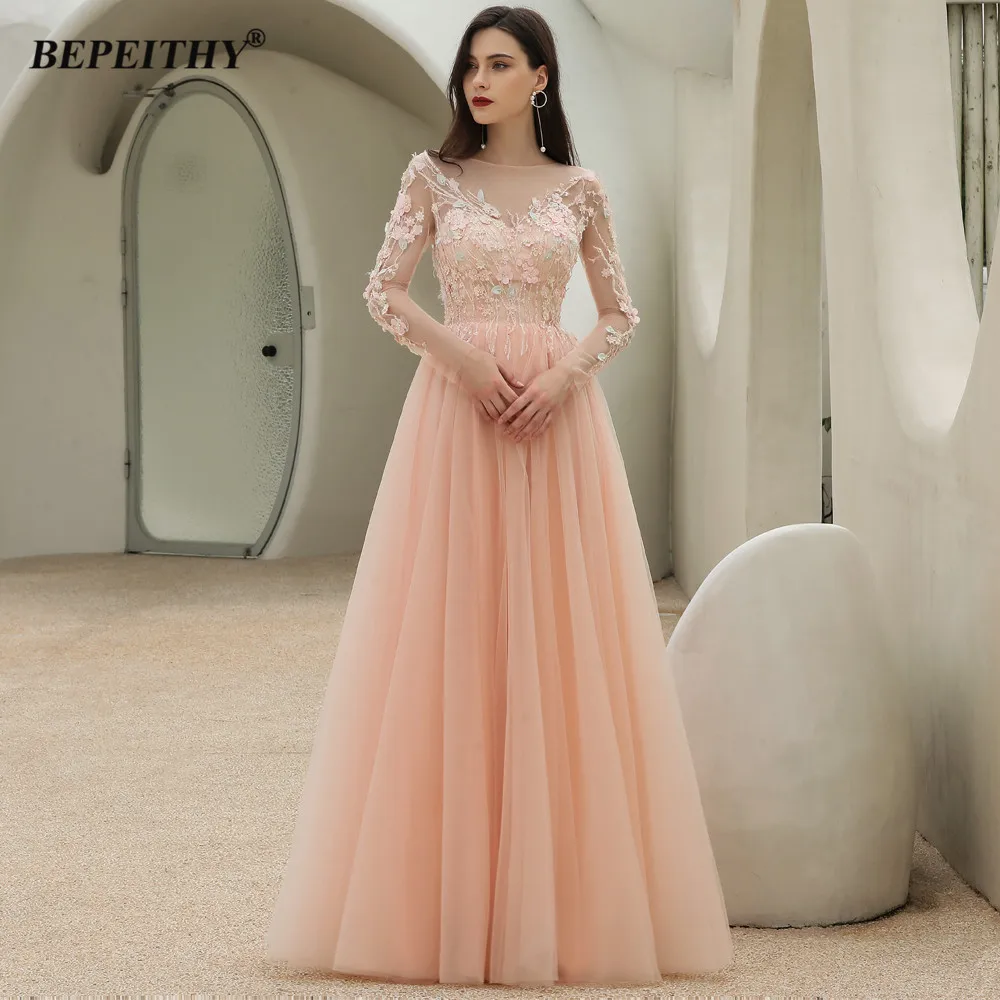 BEPEITHY/Коралловое длинное вечернее платье макси с объемным цветком новинка 2021 года