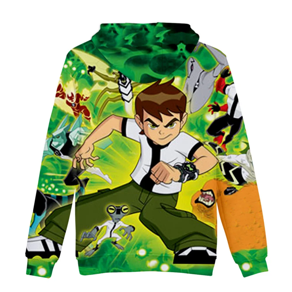 Лидер продаж, худи с 3D принтом Ben 10 модная теплая толстовка с капюшоном для мальчиков и девочек милый Повседневный свитер Ben 10