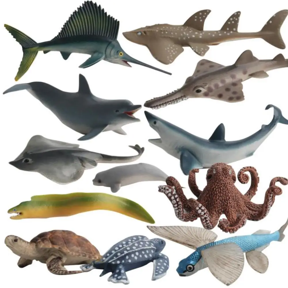 

12 Pcs Kids Toy realistic Mini Sea Animals Doll Marine Life Collection Model Toy For Children Gift Miniature Education Kids
