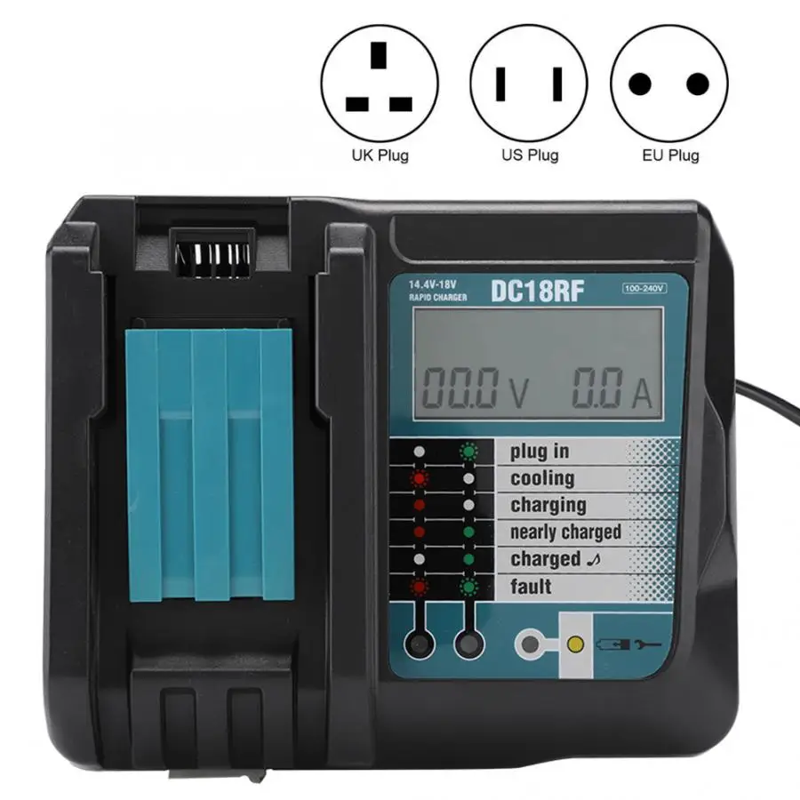Cargador pilas recargable литий-ионный Батарея Зарядное устройство для Makita 14,4 в-18 в встроенному умному ЖК-дисплей цифровой Дисплей