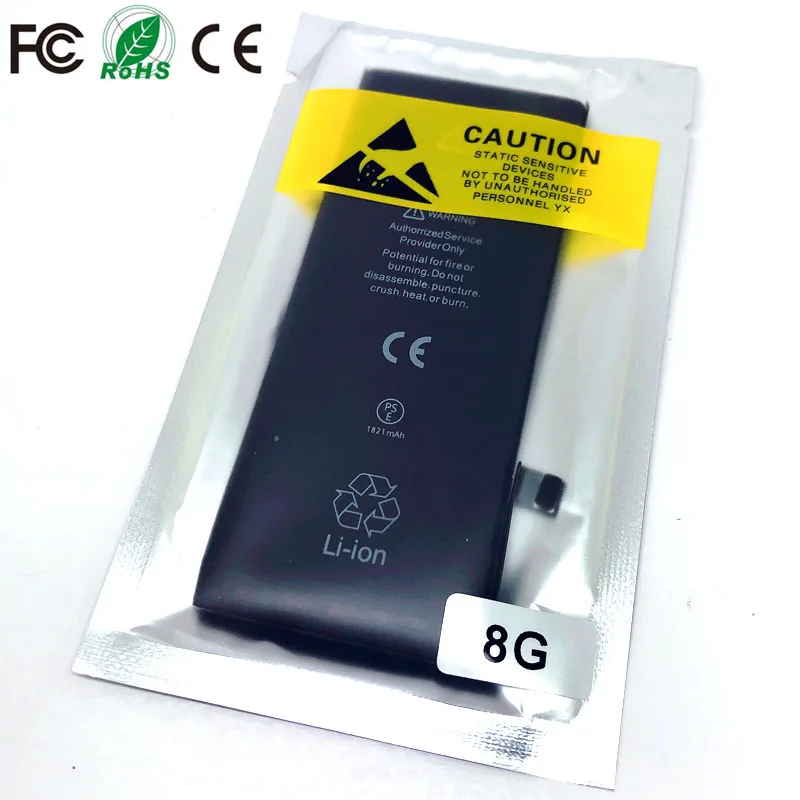 

8 new 0 cycle seal oem high capacity mobile phone battery pack for apple iphone 8 8G iphone8 iphone8G batteries bateria lot