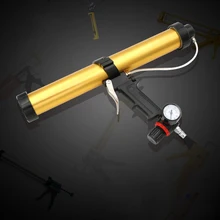 600ml Pneumatic Glass Glue Gun with Air Pressure Regulating Valve, Plastic Handle Air Power Caulking Gun Cartridge Applicator