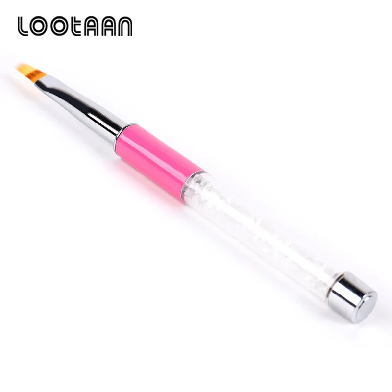 Lootaan 1pc Красный лак для ногтей эффектом деграде(переход от темного к щетка для искусства ногтя кисти для УФ-геля для ногтей белый Цвет Украшенные стразами акриловый Фрезер для ногтей cо шлифовальными