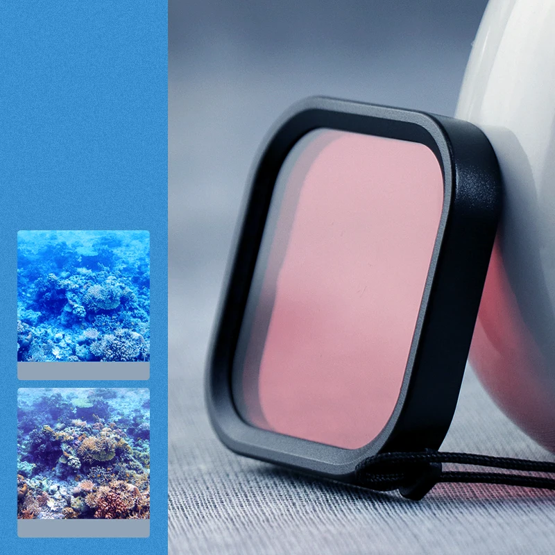 light red Sea Water Diving Housing Red Magenta Snorkel Lens Color Filter Cap for Gopro Hero 8 Black WiFi Action Sports Camera Accessories - Цвет: light red