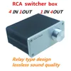 4 (1)IN 1(4)OUT 4 way audio INPUT RCA signal cable splitter selector switcher switch schalter Source connector Distributor box ► Photo 1/6