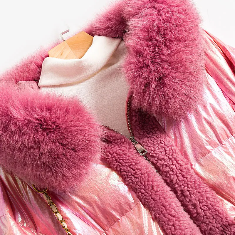 New Style Fashion ke li rong Really Fox Fur Collar down Jacket Coat 3562
