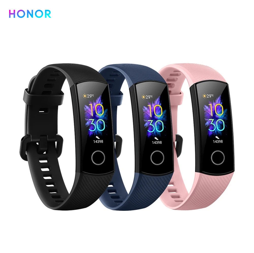 Huawei Honor Band 5/4, измеритель уровня кислорода в крови, 0,95 дюймов, фитнес-браслет, трекер, пульсометр, 5 АТМ, водонепроницаемый, Bluetooth 4,2, смарт-браслет
