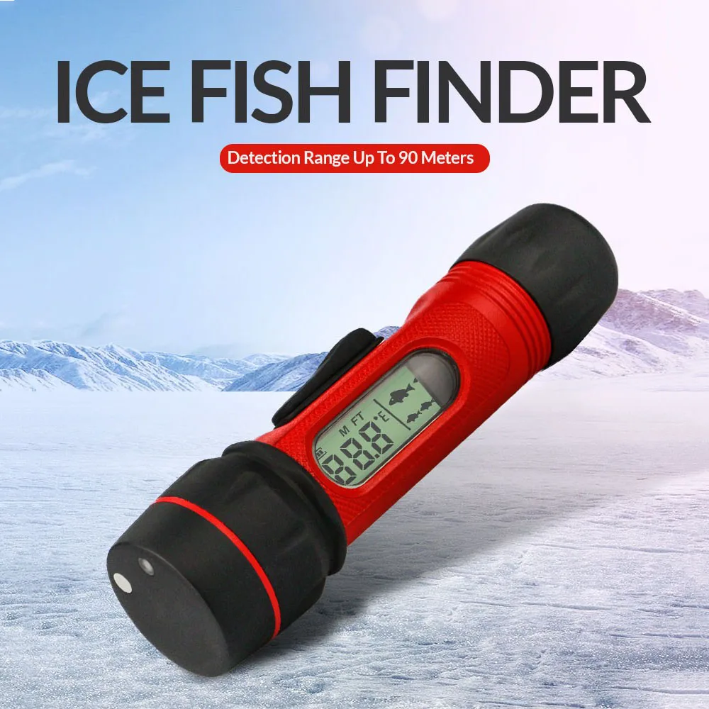 Ice Fishing Echo Sounder Fish Finder Wireless Sounder 100M Depth Digital Handle Transducer Sensor Waterproof Sonar Fishfinder