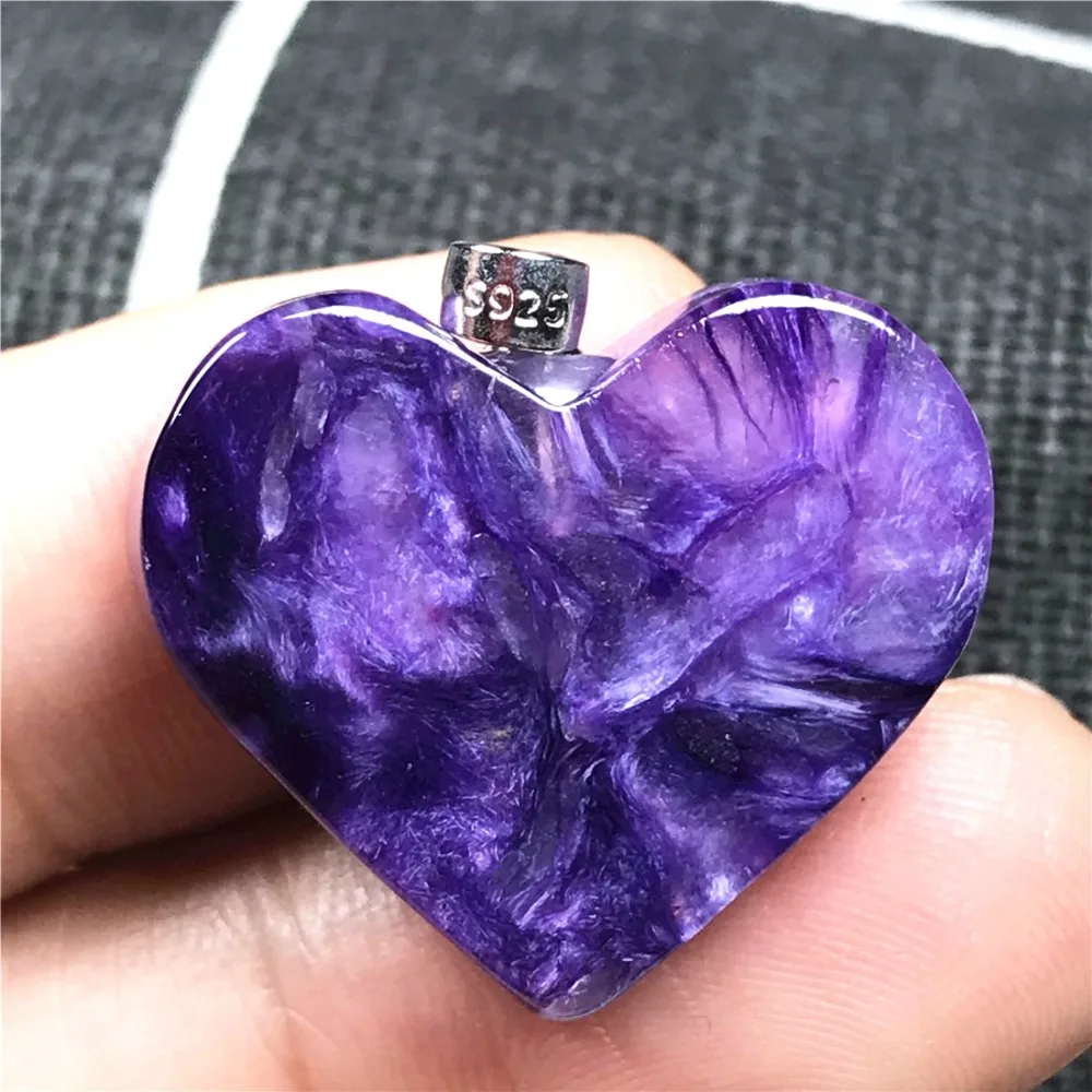 Heart Purple Charoite Pendant (15)