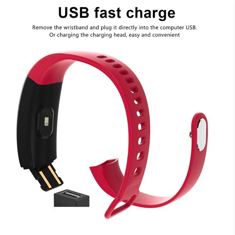 Men woman Smart Fitness Bracelet  Color Screen Smart Band Blood Pressure Heart Rate Monitor Wristband for Android IOS phone