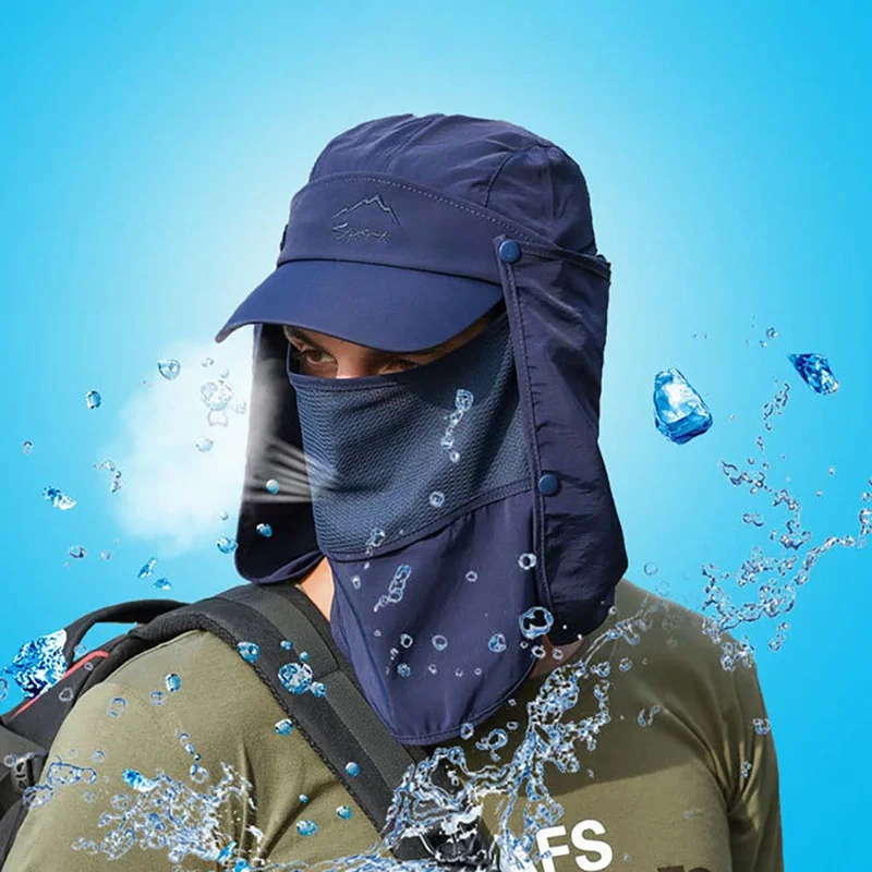 

Outdoor Flap Caps Quick Dry 360 Degree Protection Sunshade Breathable Water Resistant Ear Neck Cover Sportswear Accessories //