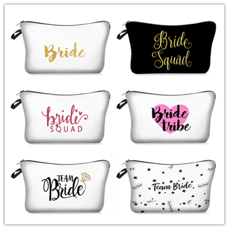 Bridesmaid Gift Team Bride To Be Hair Clip Wristband Cosmetic Bag Wedding supplies Bridal Shower Bachelorette Party Decoration-S | Дом и сад