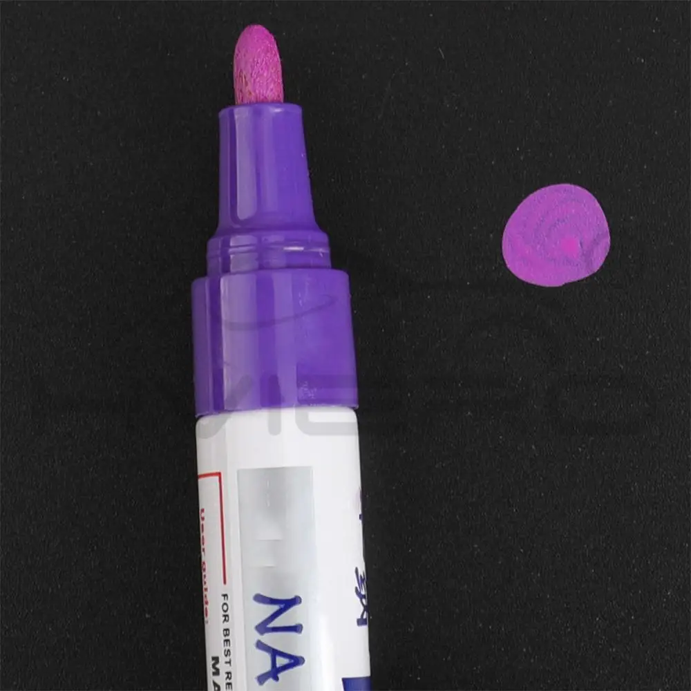 Purple Белая Водонепроницаемая ручка для автомобильных колес, маслянистая ручка, автомобильная резиновая ручка для краски шин, CD металлический маркер с перманентной краской, граффити, стилус - Цвет: Purple