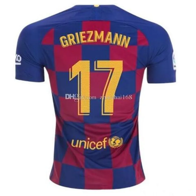 Barcaed Jersey soccer взрослая футболка F. DE JONG GRIEZMANN MESSI SUAREZ ARTHUR COUTINHO VIDAL I. RAKITIC jewelonaea jersey - Цвет: shirt