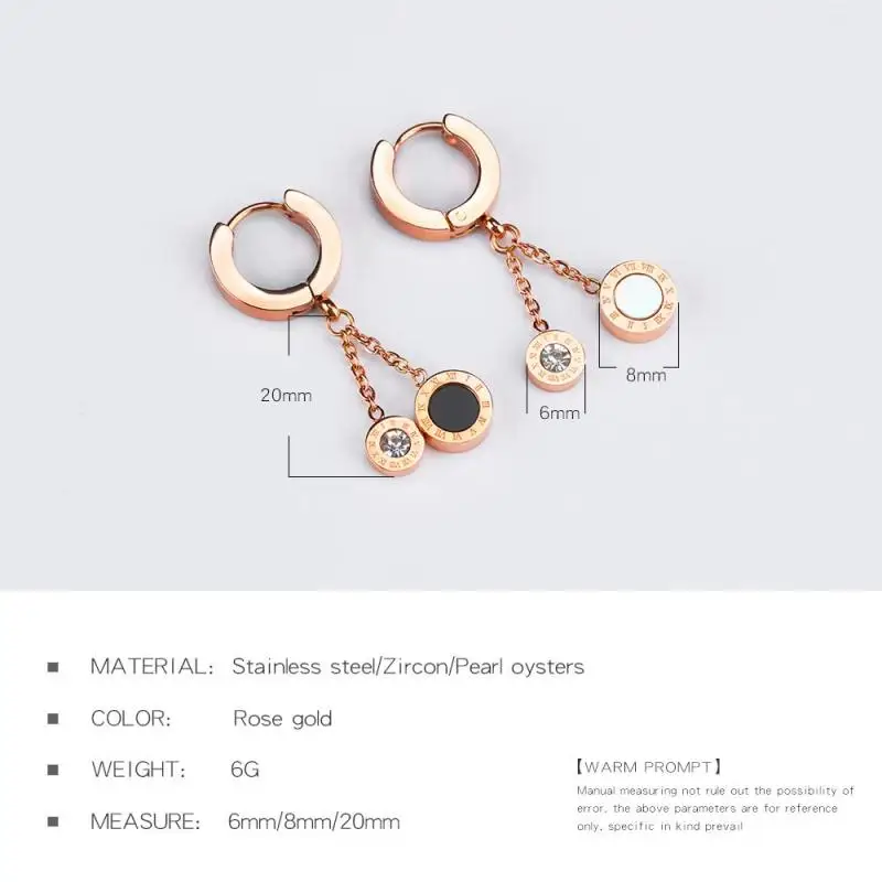 Oumart японская и корейская мода темперамент женские серьги, бахрома длинная Роза золотистая титановая сталь серьги обруч серьги
