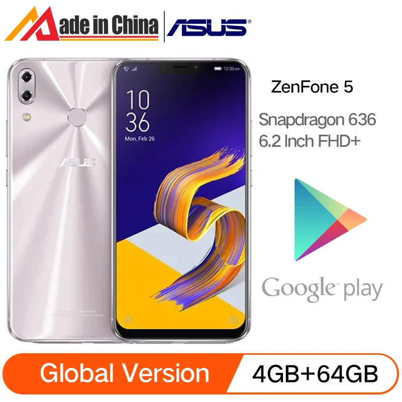 Глобальная версия ASUS Zenfone 5 ZE620KL 4 Гб 64 6 2 &quotсмартфон OTA Update Snapdragon 636 Octa core | Мобильные