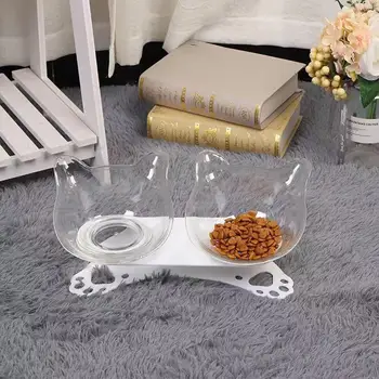 

Pet Cat Elevated Bowls Durable Double Bowls Raised Stand Cat Feeding & Watering Supplies Dog Feeder Pet Supplies