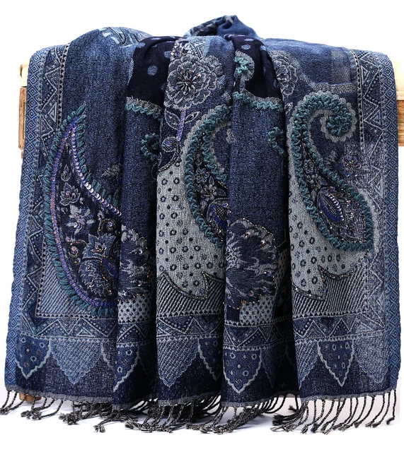 Pashmina de lana de Nepal para mujer, bufanda cálida hecha a mano para otoño e invierno, chal lana hervida India y Nepal - AliExpress