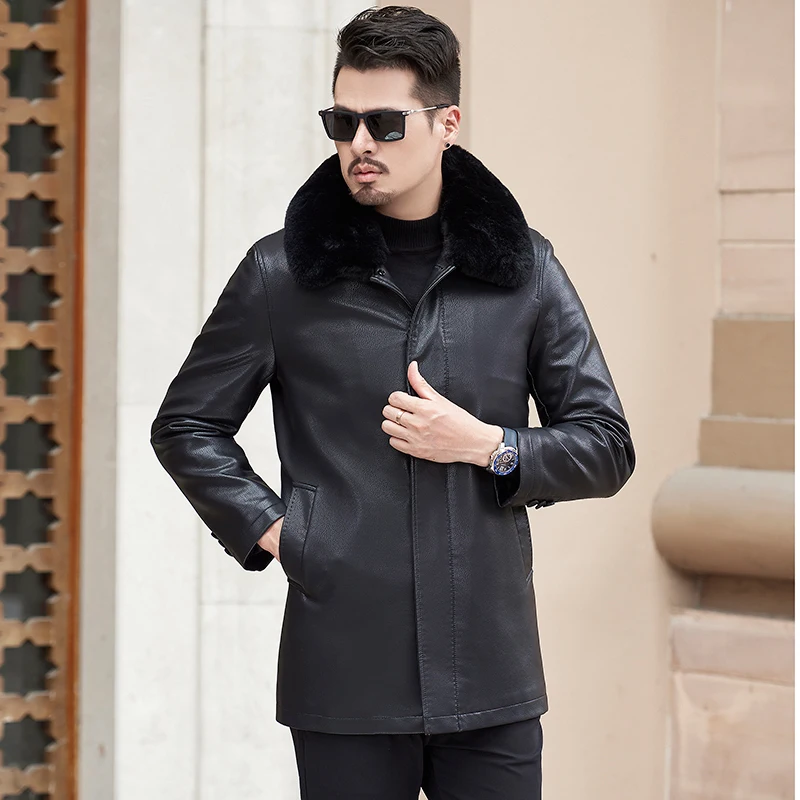 Большие размеры 8XL 7XL мужская осенне-зимняя куртка панка из искусственной кожи мужская кожаная куртка модная мотоциклетная кожаная мужская верхняя одежда