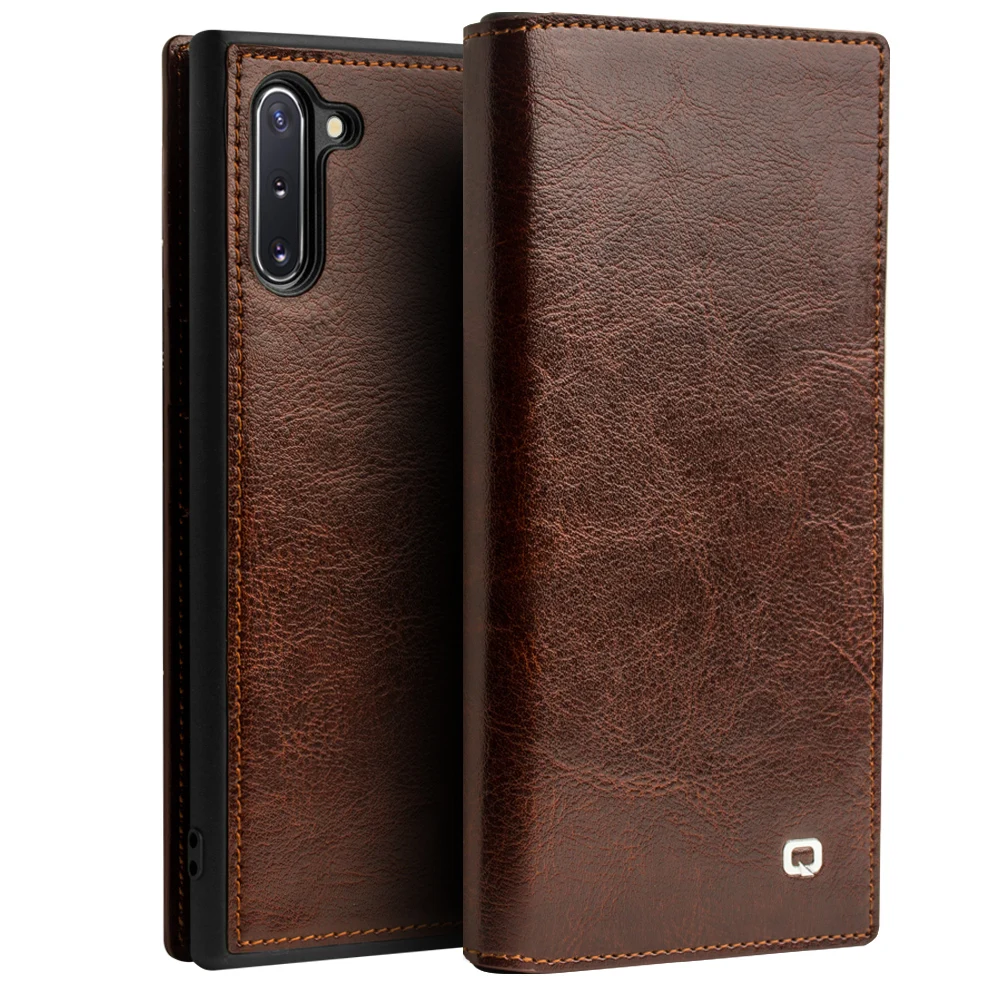 Najtaniej Portfel w stylu retro gniazdo karty etui do Samsung Note 10 Plus przypadku wysokiej klasy prawdziwej skóry pokrywa dla Samsung Galaxy Note 10 plus 5G Capa