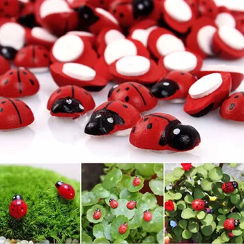 

Manual Mini Wooden Ladybug Sponge Self-adhesive Stickers Micro Landscape Decor Mini Fridge Magnets for Scrapbooking