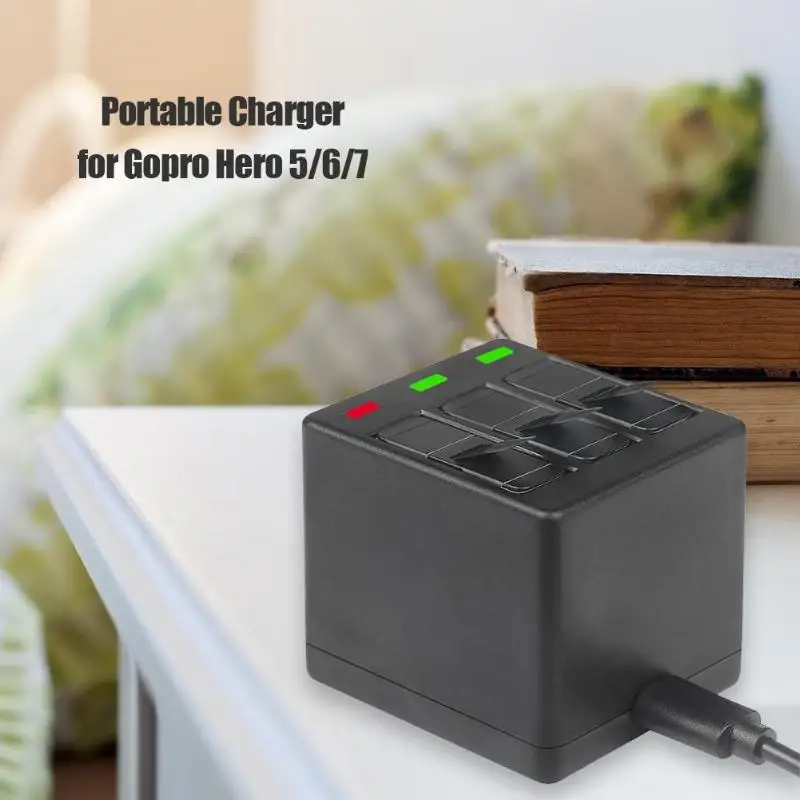 DC 5V 2.1A 3 слота Смарт USB зарядное устройство для GoPro Hero 5 6 7 камера высокая эффективность Импульсный источник питания