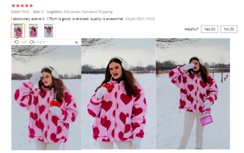 Sherpa Coat Love Heart Print Jacket Hip 