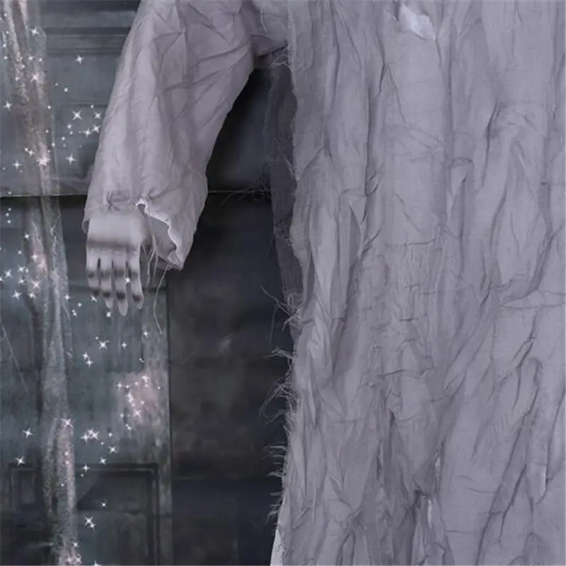

Hot Halloween Props Scary Sound Light Hanging Ghost Haunted House Bar Halloween Party Props Decor Cloth (Not Included Battery )