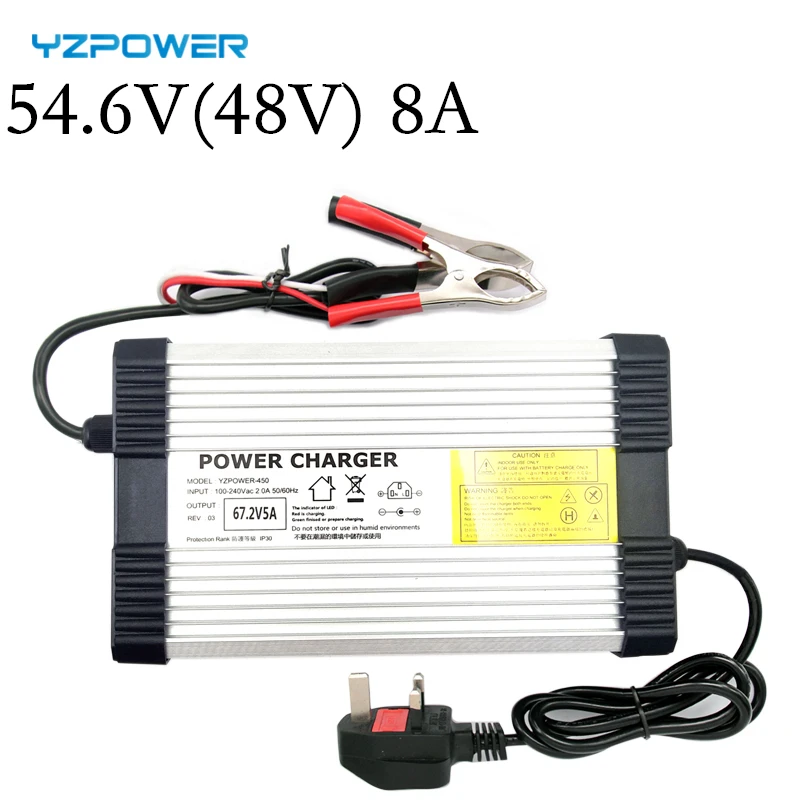 YZPOWER 54.6V 8A 48V Lithium Battery Charger for 48V Lithium Battery Electric Motorcycle Ebikes