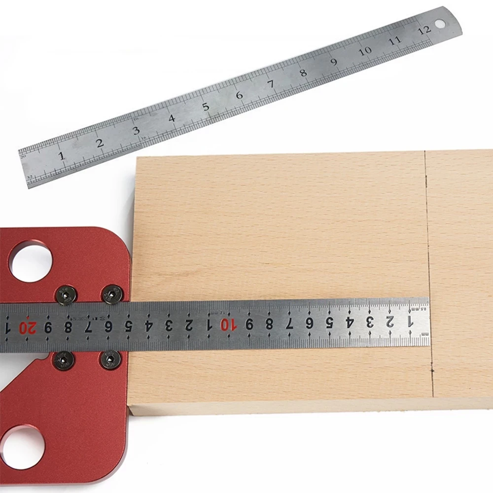 Aluminum Alloy Square Center Scribe Center Finder Line Gauge Carpenter Ruler Woodworking Center Measuring Tool with Detachable Ruler Aluminum Alloy Square Center Scribe Center Finder Line Gauge Carpenter Ruler Woodworking Center Measuring Tool with Detachable Ruler