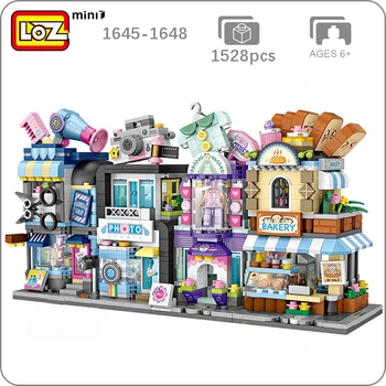 

LOZ Mini Building Blocks Street City Barber Bakery Photo Clothing Shop Architecture Model Series Bricks Educational Kids Toys