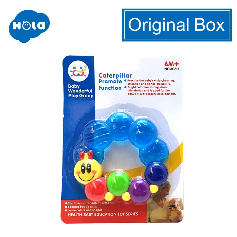 HUILE TOYS 306D первый успокаивающий Прорезыватель для зубов для малышей, кремниевые сглаживающие Прорезыватели для зубов, игрушки гусеница, наполненные водой, Мягкий прорезыватель для зубов - Цвет: ORIGINAL BOX