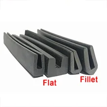 1M Black Type U Silicone Rubber Sealing Strip 1*4*8mm-12*16*14mm Flat angle/Fillet U-Shaped Bumper Anti-collision Sealing Bar