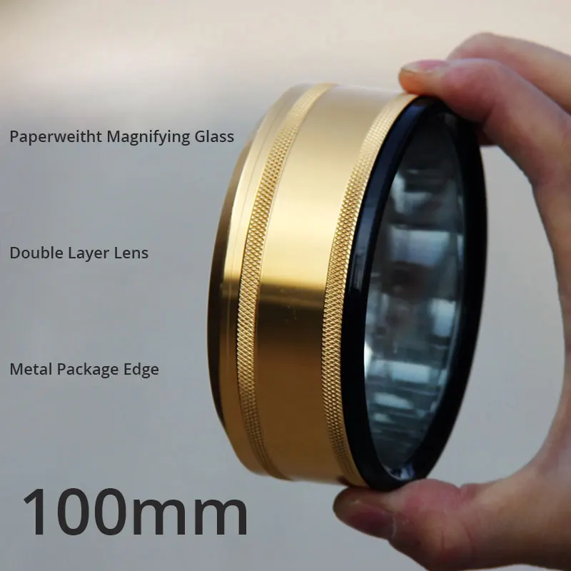 Najtaniej 3.5X100mm przezroczyste soczewki szklana soczewka powiększająca biurko lupa metalowa rama lupa do czytania