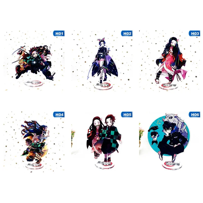 Kimetsu No Yaiba брелок Аниме Demon Slayer Kimetsu No Yaiba фигурка Kamado Tanjirou Kamado Nezuko фигурка на акриловой подставке