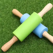 2 шт силиконовая Скалка мини антипригарная деревянная ручка Кондитерская булавка кухонный инструмент для выпечки кондитерских изделий ролик