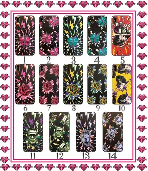 

Italy fashion ins style luxury Heart Painting Rose phone case for iphone 11 pro max XSMAX cases 7plus for iphone 7 8Plus XR XS