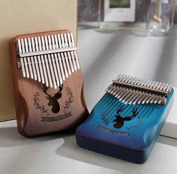 Kalimba 17 клавишный большой палец фортепиано из красного дерева Музыкальные