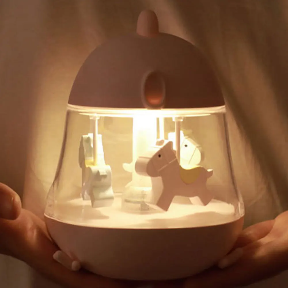 

Night light LED Cute shape USB rechargeable colorful warm light carousel music box Ambient light,Decorative desk lamp,Bar lamp
