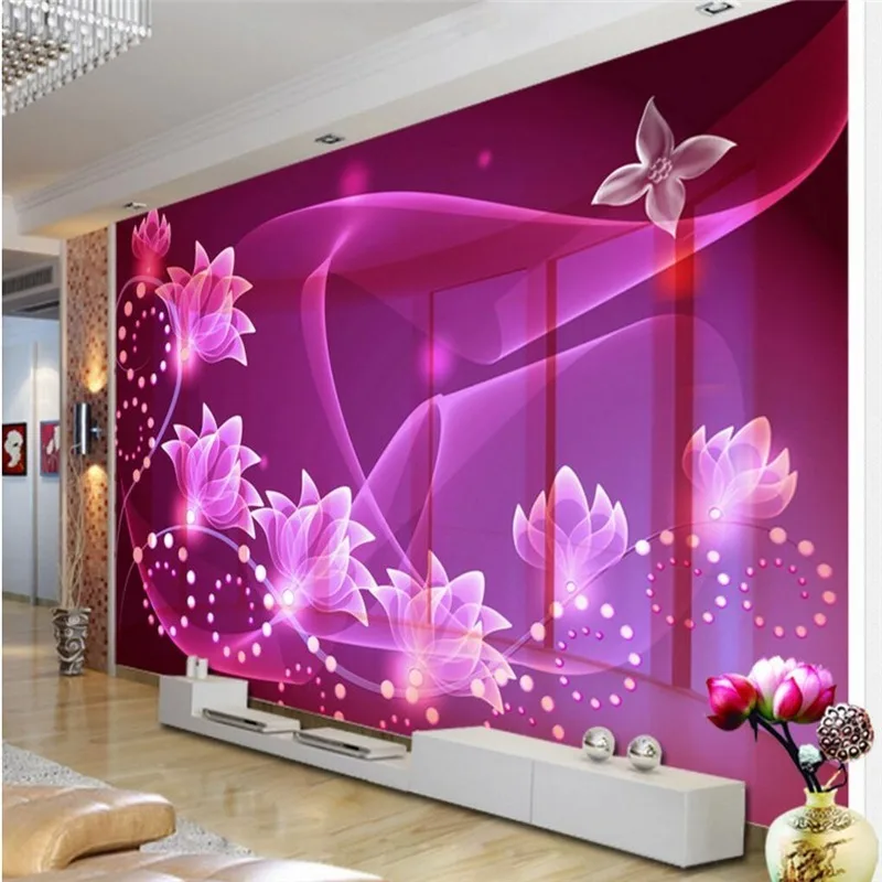 3D Custom Photo Mural Wallpaper Dream Transparent Flower TV Wall Decorative Painting papel de parede | Обустройство дома