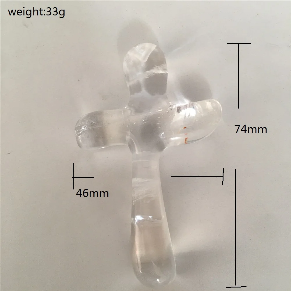 Natural quartz crystal cross pendant 