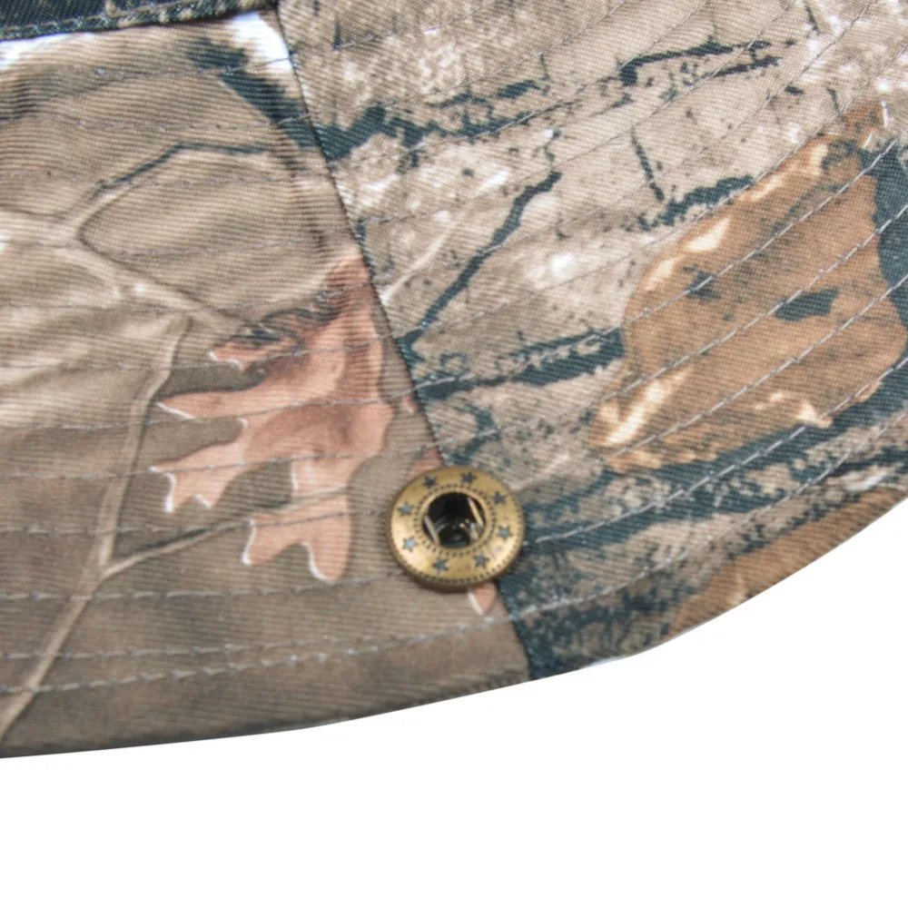 Spring Summer Sun Protection Bonnie Hat Bionic Camouflage Hunting Fishing Cap Breathable Outdoor Casual Drawstring Hat